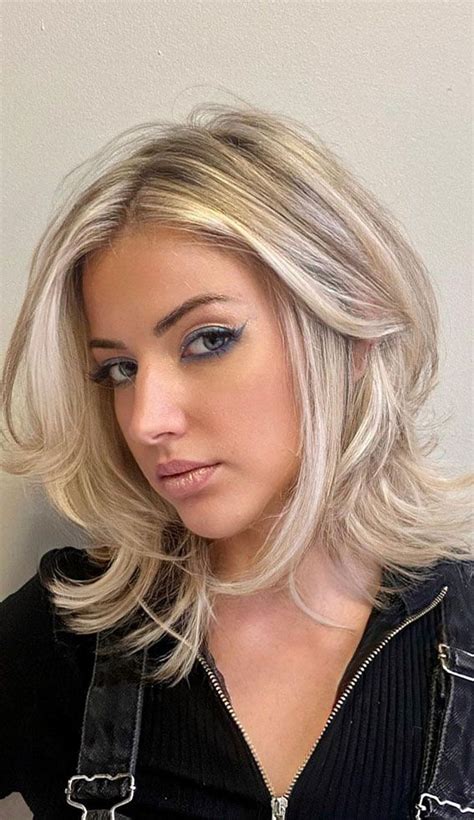 layered shoulder length blonde hair|dirty blonde shoulder length hair.